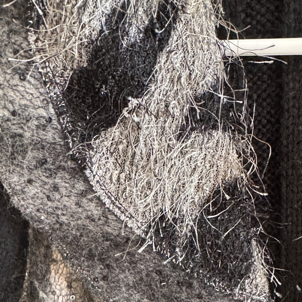 Sioni Black/Gray Mixed Media Cardigan -Size M - Picture 8 of 11